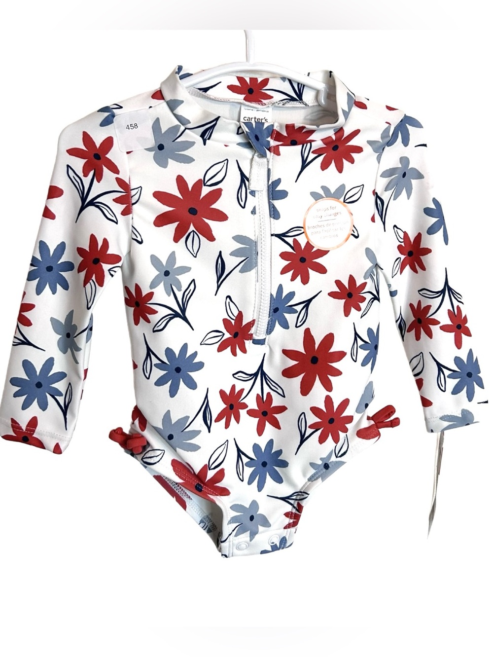 Carter’s Just One You, one-piece, red, white & blue baby girl’s swimsuit. 6m NWT